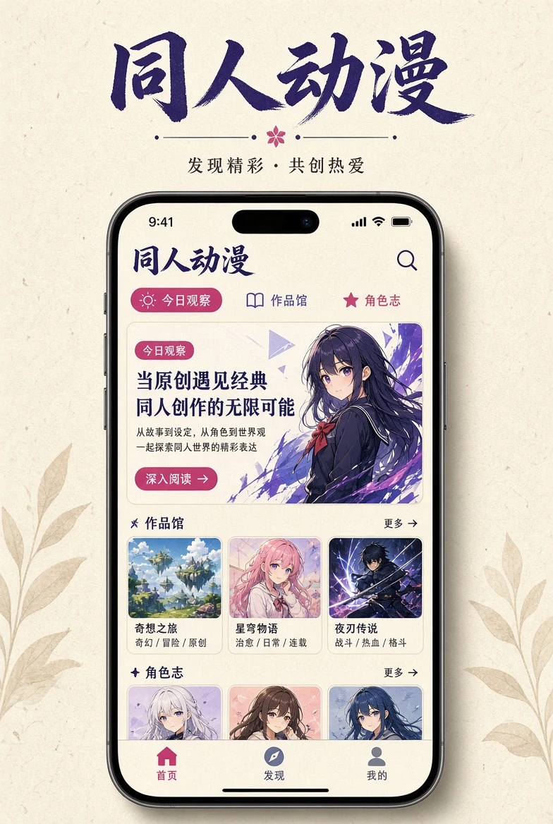 同人动漫APP移动阅读视觉